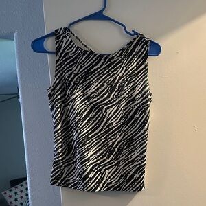 A. Byer Black and White Sequin Zebra Tank Top
